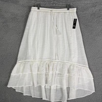 Maxi Falda Boho Completa Festival de Verano Para Mujer Grande Blanca Modesta Nueva Foto 1 de 4