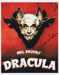LESLIE NIELSEN signed DRACULA DEAD & LOVING IT 8x10 w/ coa MEL BROOKS COMEDY - Picture 1 of 1