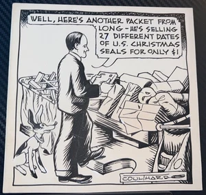 1944 Original Artwork For WWII Cachet Artist John Coulthard Modesto Calif Comic - Picture 1 of 2