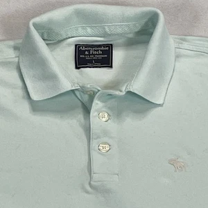Abercrombie & Fitch Poloshirt Herren Large Mintgrün Kurzarm Elch Logo - Bild 1 von 11