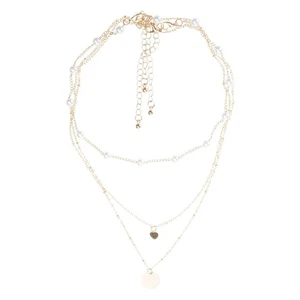 Contemporary Necklace With Layers Of Geometric Sequins And Pearls for Daily Wear - Picture 1 of 19