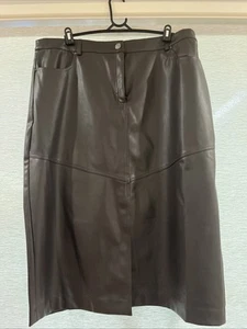 Forever New Brown Leather Look Skirt - Picture 1 of 5