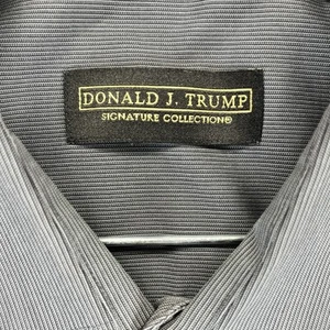 Donald J Trump Men (L) long sleeve button up gray non-iron collector dress shirt - Picture 1 of 7