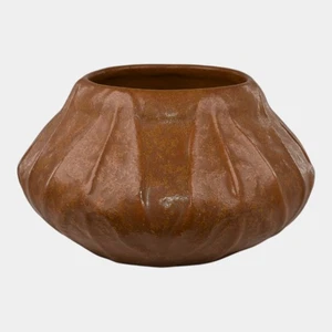 Van Briggle 1917 Vintage Arts And Crafts Pottery Broad Leaves Brown Bowl 428 - Picture 1 of 6