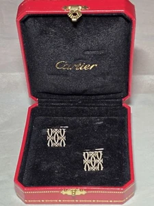 Cartier Happy Birthday AG925 Sterling Silver Square Cufflinks With Original Box - Picture 1 of 19