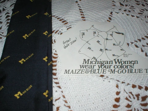 University Of Michigan Wolverines Woman's Maize & Blue Tie NEW Cover