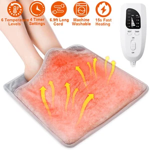 Winter Heated Foot Warmer Electric USB Feet Heating Pad Cushion Fast Heating Mat - Picture 1 of 12