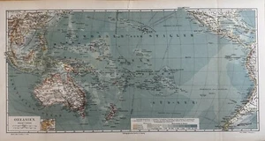 1902 Ozeanien Original Antique Map, 1900s Austria Map - Picture 1 of 3