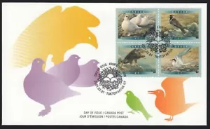 BIRDS OF CANADA-6 = EAGLE, TERN =FDC with TYPE-2 Block of 4 Canada 2001 #1886-89 - Picture 1 of 1