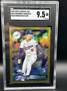 2024 Topps Chrome Yoshinobu Yamamoto #30 GOLD Refractor /50 SGC 9.5 Dodgers - Picture 1 of 2
