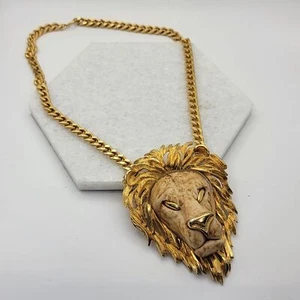 Collar Cabeza de León Luca Razza Años 70 De Colección - Imagen 1 de 4