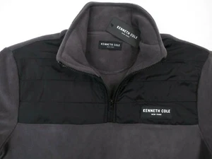 KENNETH COLE New York Grey Fleece Pullover Half Zip Sweater Jacket Mens Med NEW - Picture 1 of 5