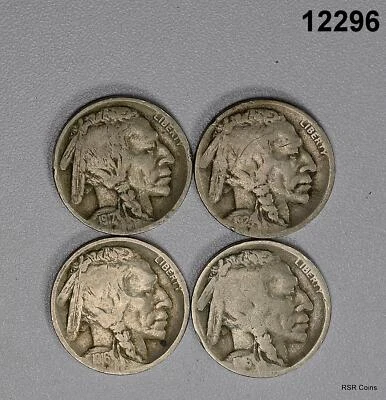 4  COIN BUFFALO NICKEL LOT: 1916, 17, 24D, 16S G-VG! #12296 - Image 1 of 2