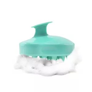 Champú masajeador del cuero cabelludo cepillo cuidado del cuero cabelludo cepillo lavado del cabello peine de silicona verde - Imagen 1 de 7