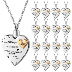 Urn Necklace Cremation Jewellery Ashes Heart Pendant Locket Keepsake Memorial - Picture 1 of 29