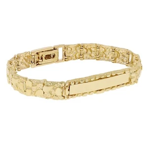 14 Karat Gelbgold Massiv Nugget Ausweis Armband 7 Zoll 9,8 mm 22,3 Gramm - Bild 1 von 9