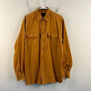 Club Room Mens Medium Top Shirt Orange Brown Button Collar Cotton Nylon 18165 - Picture 1 of 10