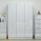 3 Door High White Gloss Modern Bedroom Scandinavian Style Furniture Push To Open