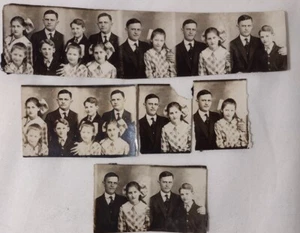 Vintage Photo Booth Pictures Lot Circa Early 1900s Family Ephemera Arts Crafts - Picture 1 of 4