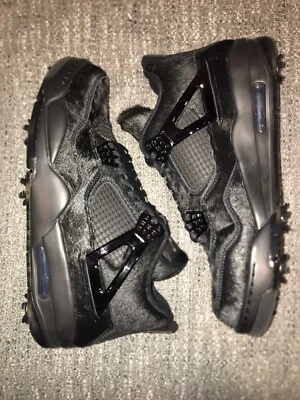 Nike Air Jordan IV 4 Retro Negro Gato Zapatos de Golf para Hombres Talla 11.5 CU9981-001 Foto 1 de 4