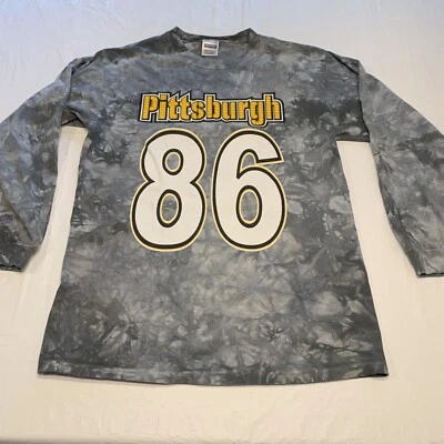 Camisa Perrin NFL Pittsburgh Steelers #86 Tie Dye Manga Larga Cuello Redondo Para Hombres M Foto 1 de 4