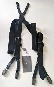 7 For All Mankind Hosenträger schwarz Echtleder - Bild 1 von 1