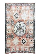 Vintage 6x10 Geometric Moroccan Hand-knotted Wood Area Rug Large Carpet