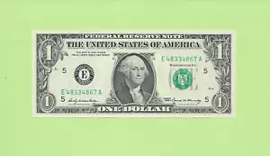 N1S... 1969...UNCIRC $1 E 4833 4867 A... 1969 $1 E-A BELLA NOTA - Foto 1 di 2