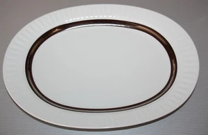Thomas Lanzette Servierplatte mit platin-braunem Randdekor L 33 cm - Bild 1 von 3