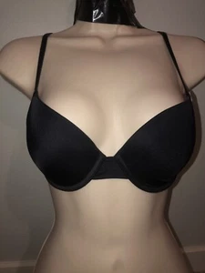 NWT Black Victorias Secret PINK Wear Everywhere Push-Up Bra Size 32C - Picture 1 of 6