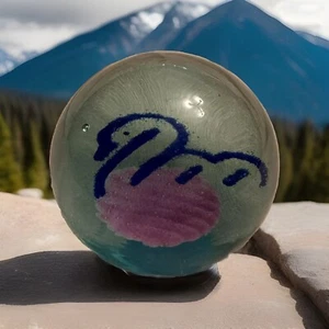 Gler Bergvik Paperweight Art Glass Swan Reykjavik Iceland 200 Year Anniversary - Picture 1 of 6