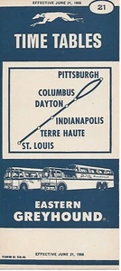 Bus Timetable - Eastern Greyhound - 21 - Pittsburgh St. Louis - 1956 - Picture 1 of 1