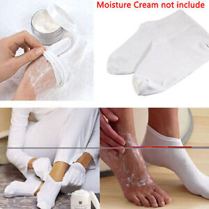 Moisture Cream Care Hand Feet Smooth Soft Skin Moisturising Socks Gloves White