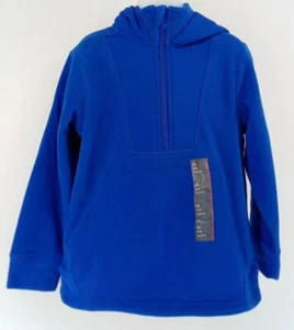 Boys Micro Fleece 1/4 Zip Pullover Hoodie Sweatshirt  All in Motion Blue XS 4/5 - Picture 1 of 4