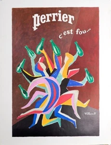 Perrier C'est Fou Bernard Villemot 1979 original poster matisse new wave - Picture 1 of 6