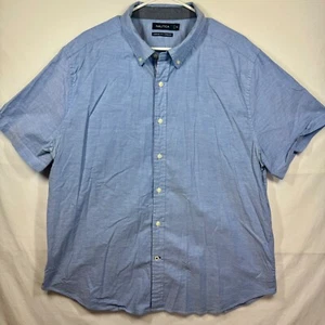 Camisa Nautica Calce Clásico Elastizada Abotonada Manga Corta Azul Talla XXL - Imagen 1 de 7