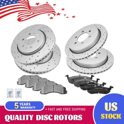 Juego de pastillas de cerámica de rotor frenos delanteros traseros para Ford Expedition Lincoln Navigator Foto 1 de 4