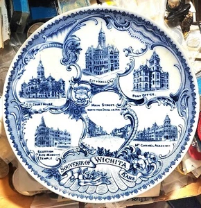 Vintage Souvenir Plate Wichita Kansas Early 1900s - Picture 1 of 9