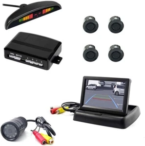 KIT PARCHEGGIO AUTO E CAMPER CON 4 SENSORI + RETROCAMERA + MONITOR LCD DA 4,3" - Foto 1 di 8