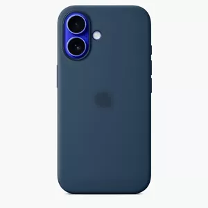 Für iPhone 16 Offizielle Farbe Logo Silikon Hülle mit MagSafe - Denim (Blau) - Bild 1 von 1
