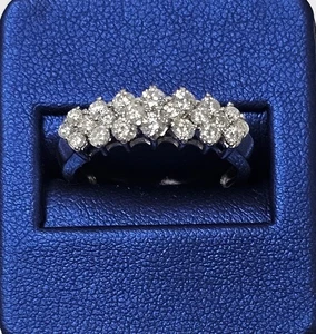 14k White Gold Wedding Band with Natural Diamonds .7 ctw I2 H-I 3.3g Size 9 - Picture 1 of 6