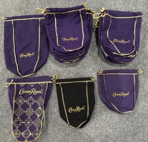 Lote 32 bolsas CROWN ROYAL mixtas púrpura verde negro con cordón - Imagen 1 de 6
