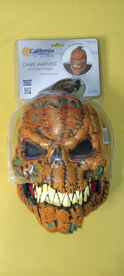 Dark Harvest Pumpkin Jack O Lantern Mask - Halloween Costume Accessory EUC - Image 1 of 2