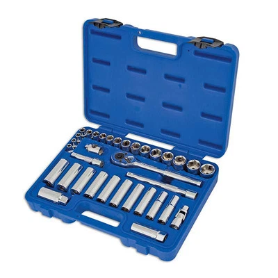 Socket Set 34 Pieces 3/8" Drive 6mm-22mm Standard Deep Spark Plug - Laser 3496 - Image 1 of 4