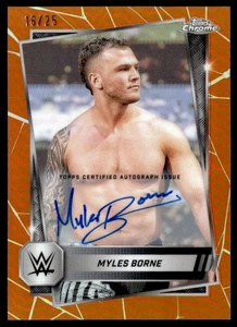 2025 Topps Chrome WWE Orange Refractor Auto Myles Borne 16/25 #195 - Picture 1 of 2