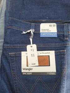 WRANGLER TEXAS Stretch Jeans Regular Mens Blue Denim SIZES 40/30 AUTHENTIC - Picture 1 of 8