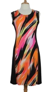 Soft Works Dress Women Small Sleeveless Stretch Multi Pink Black Orange Sheath  - Picture 1 of 9