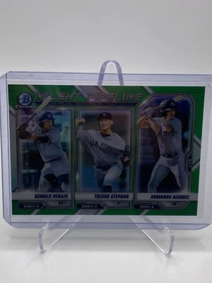 2021 Bowman Chrome Green Refractor /99 Peraza/Stephan/Alvarez - Image 1 of 3