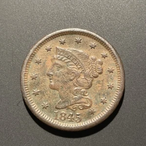 1845 Braided Hair Large Cent Lot 7c - Picture 1 of 6