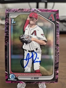 Cráter lunar fucsia Bowman Chrome JD Dix 2024/199 autógrafo IP #BDC-35 Dbacks - Imagen 1 de 2